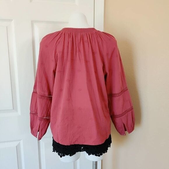 American Eagle Outfitters lace inset boho top sz M - Picture 4 of 9